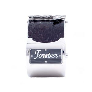 D&G Silver Tone Black Embossed Forever Cuff Watch